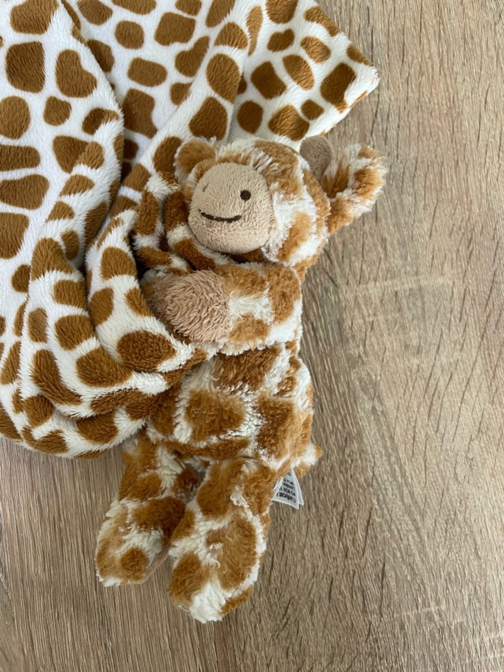 Jellycat Giraffe Baby Security Blanket Soother Soft Brown Tan Lovey Square 12” - Picture 2 of 9